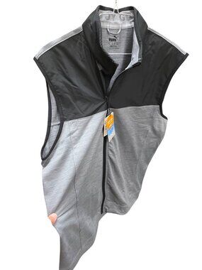 Puma cloudspun mens black grey wick stretch golf vest sz L SKU 10-200